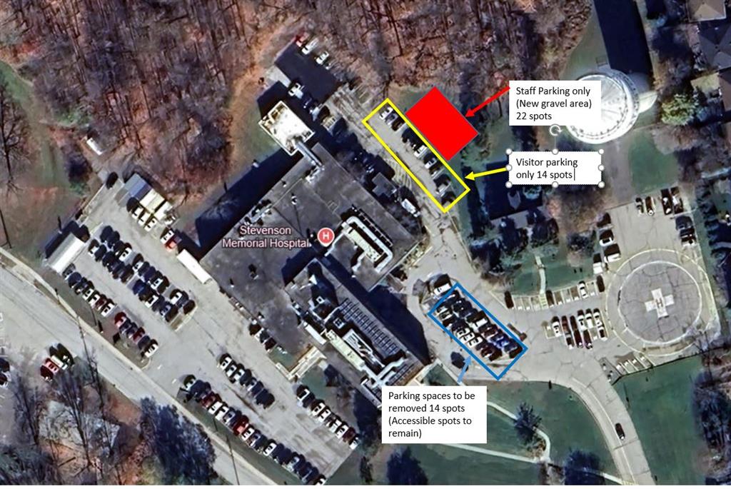 aerial map of available parking 